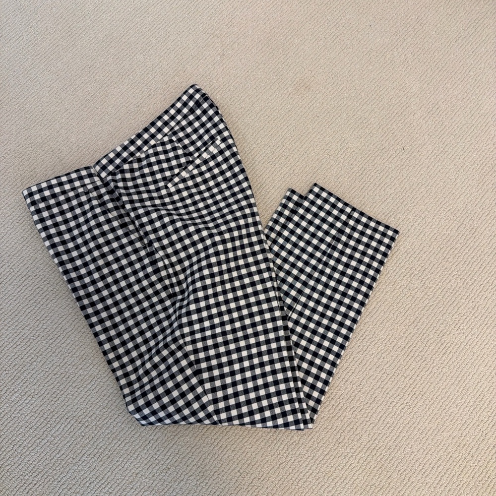 J.Crew Navy Gingham Side-Zip Marti Pants | Tailored Fit | Size 12 | SP19